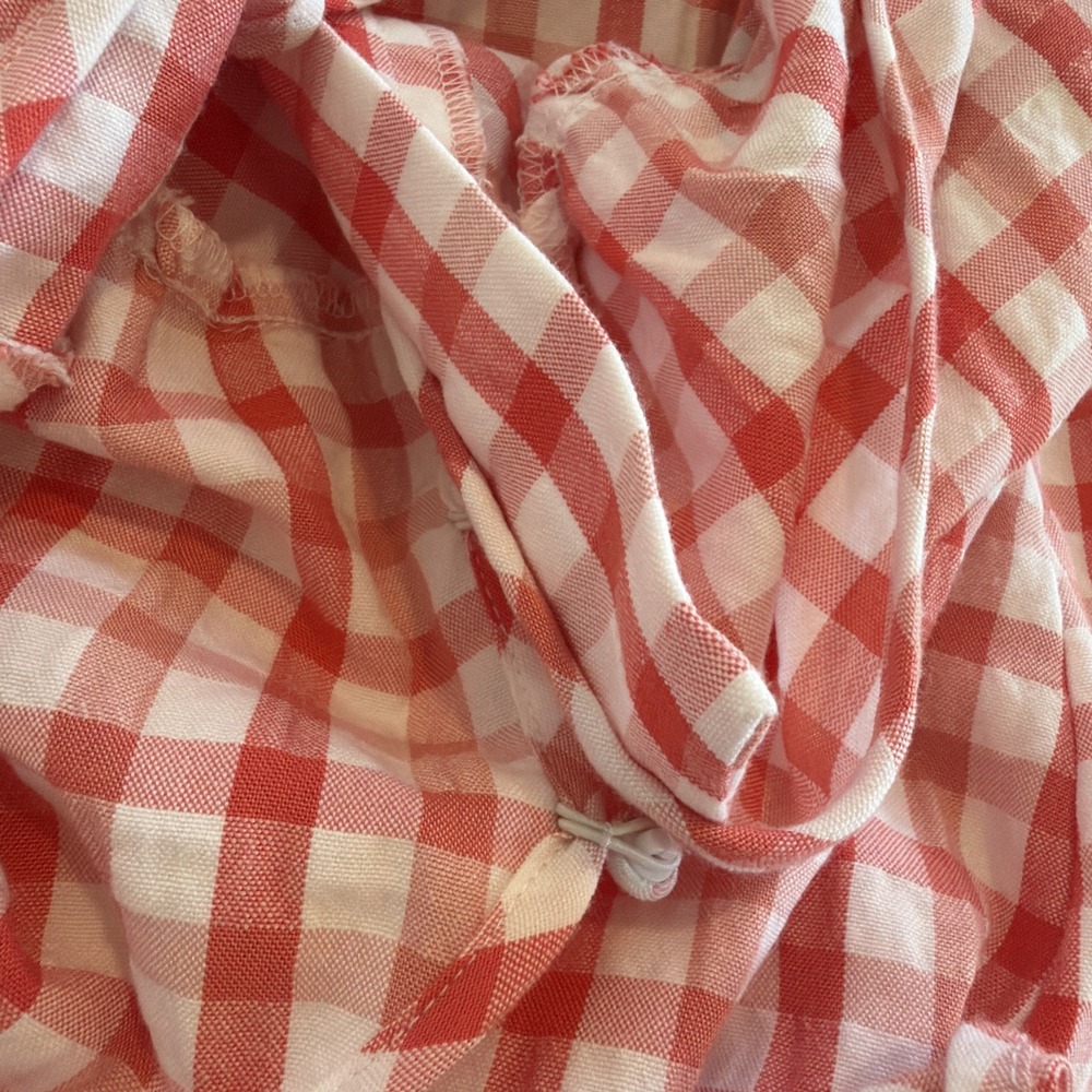 Loft Dress Red White Gingham Plaid Flutter Sleeve Midi Picnic Cottage Size 4 - Picture 8 of 8